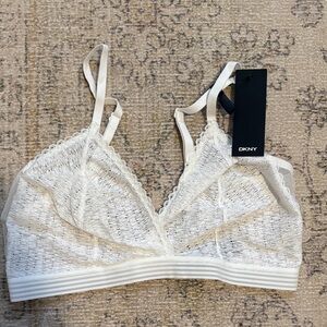 DKNY Women's White Lace Bralette